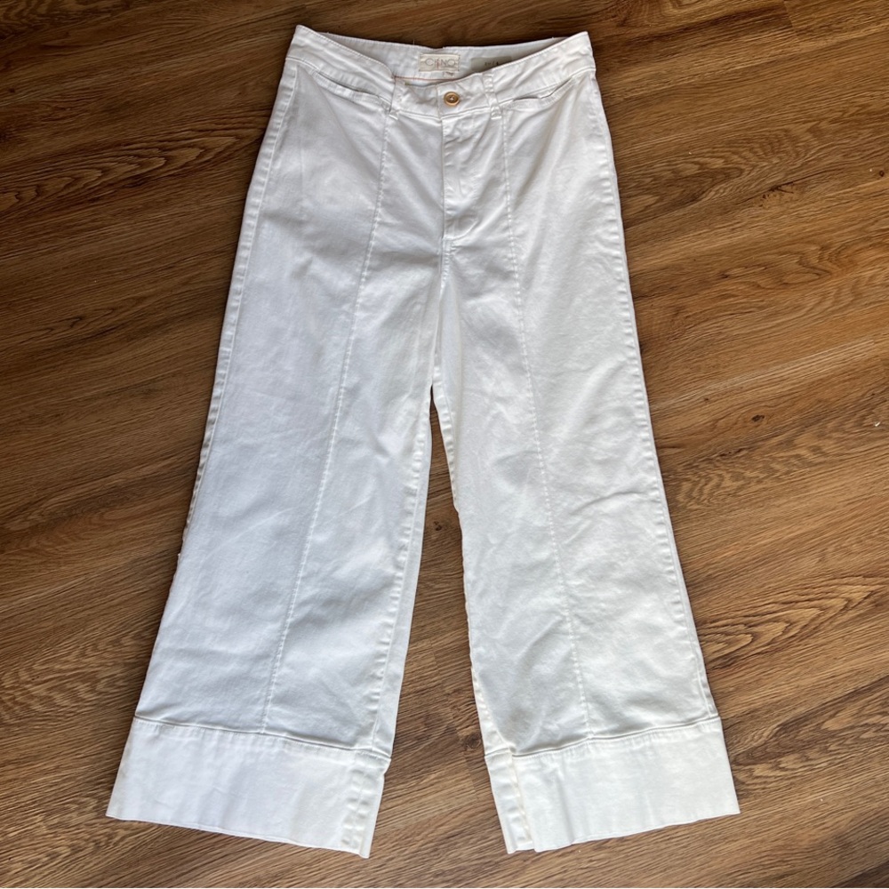 White Wide-Leg Chino Pants